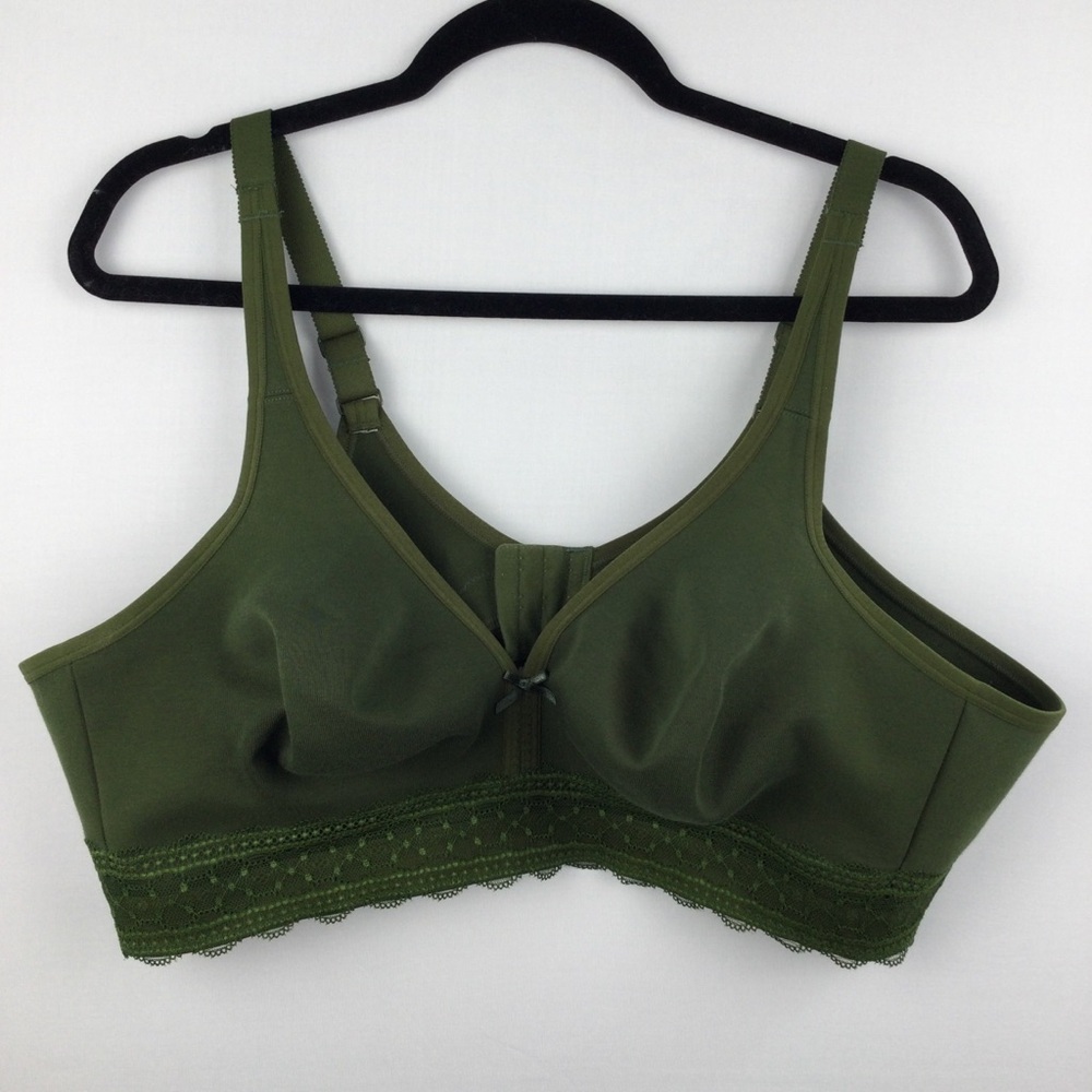 Cacique Cotton Unlined Full Coverage No Wire Bra womens size 46C